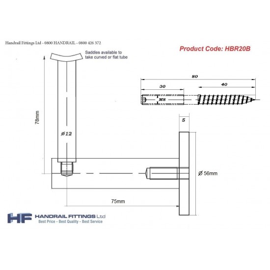 Modena Grande Handrail Bracket